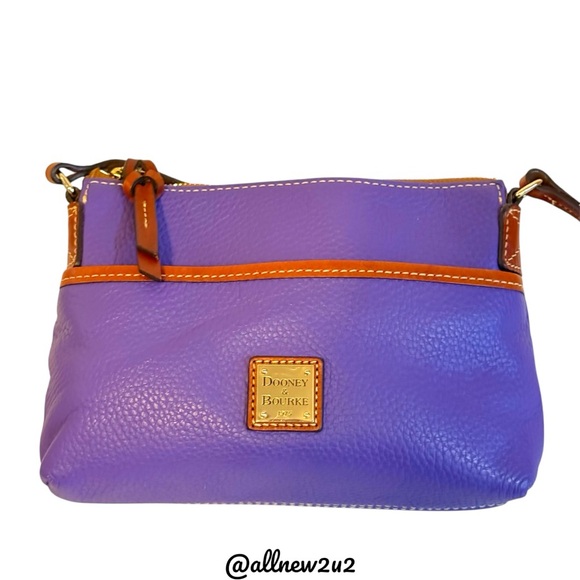 Dooney & Bourke Handbags - Dooney & Bourke Pebble Grain Plum Violet Leather Crossbody Bag